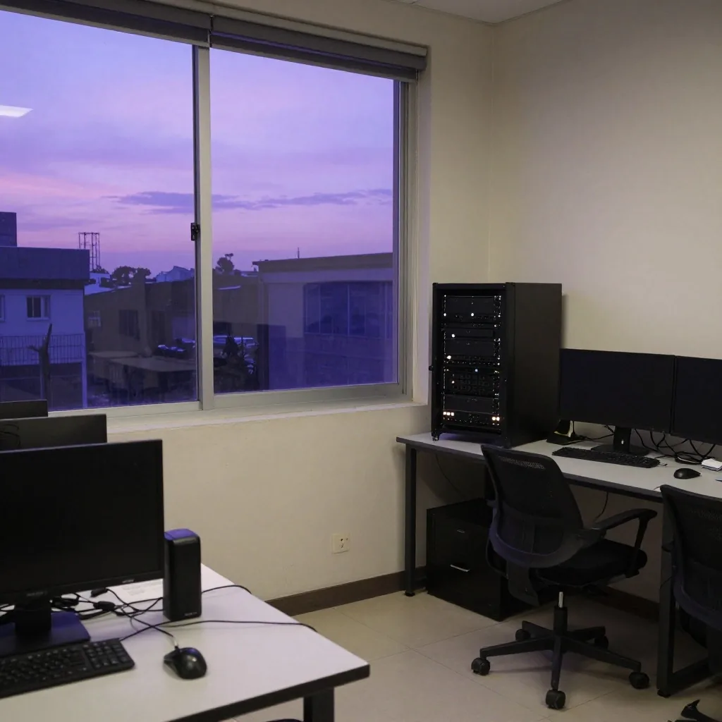 Aula técnica con proyector y pizarra durante una clase práctica