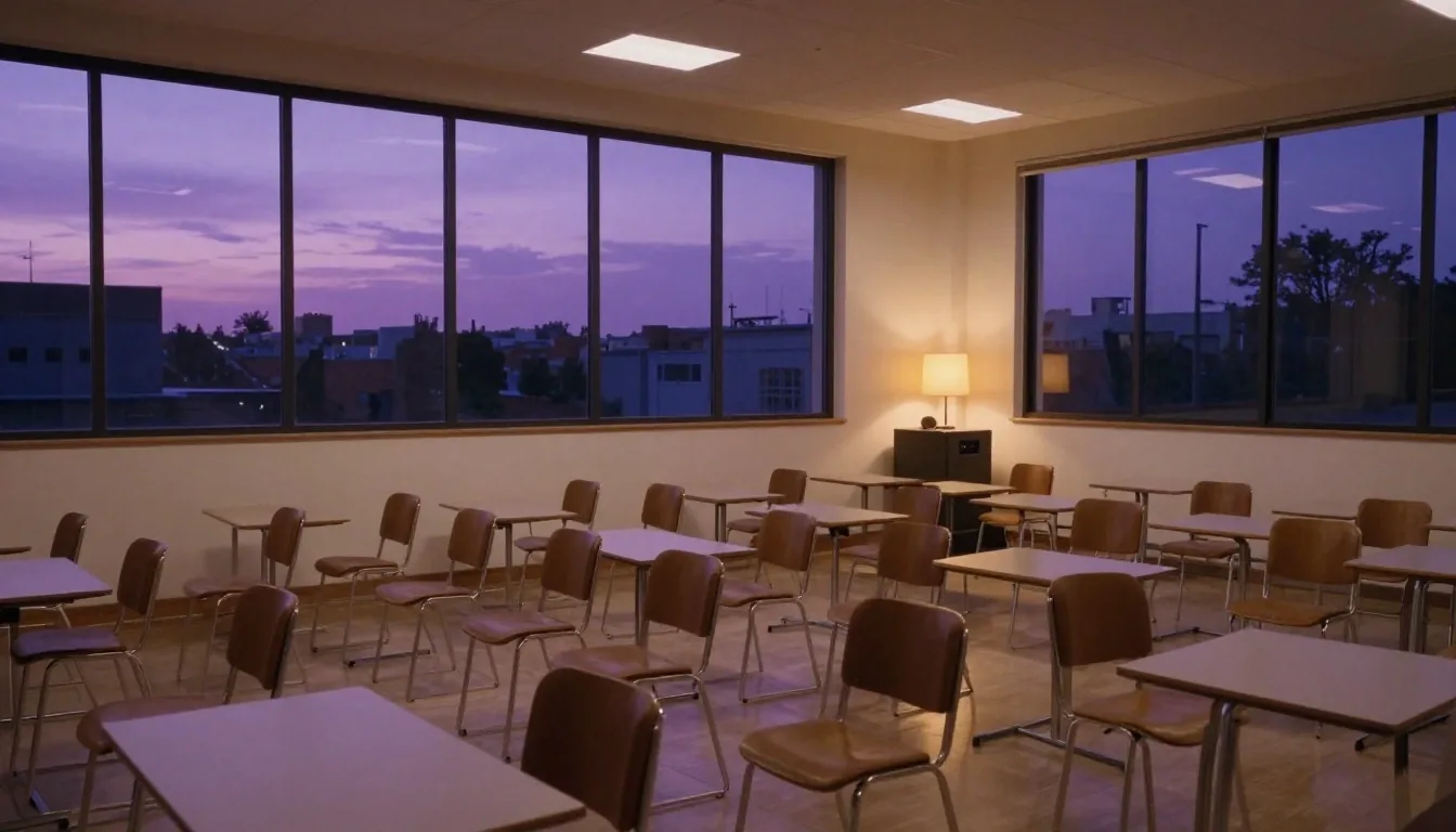 Azotea en Buenos Aires al atardecer con antenas y tanques de agua